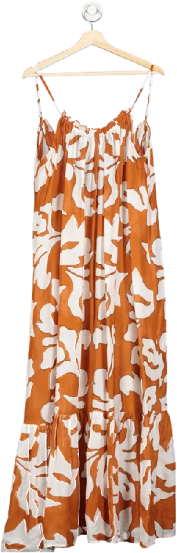 Anthropologie Orange The Malika Cover-up Maxi Dress UK Size 12 Stylish Longline Maxi Dress Anthropologie Orange The Malika Cover-up Maxi Dress UK Size 12 Stylish Longline Maxi Dress