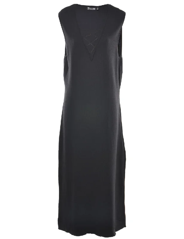 Black Maxi Dress - XL Elegant Boho Maxi Dress