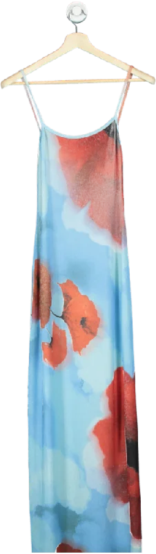 Boohoo Multi-Coloured Maxi Dress UK 10 Stylish Maxi Dress with Frills