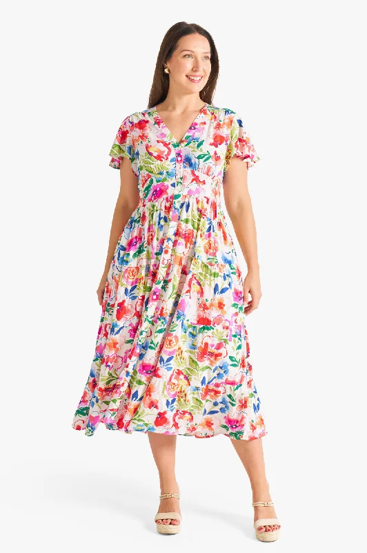 Camellia Joy Midi Dress - Multi Floral