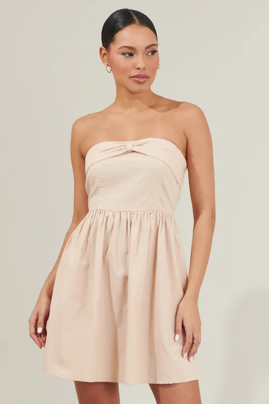 Gracely Bow Strapless Mini Dress