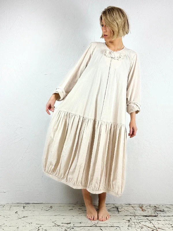 Long Sleeve Cotton Midi Dress