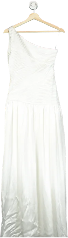 Meshki Ivory Jenna One Shoulder Pleated Maxi Dress UK S Stylish Maxi Dress with Pleats Meshki Ivory Jenna One Shoulder Pleated Maxi Dress UK S Stylish Maxi Dress with Pleats