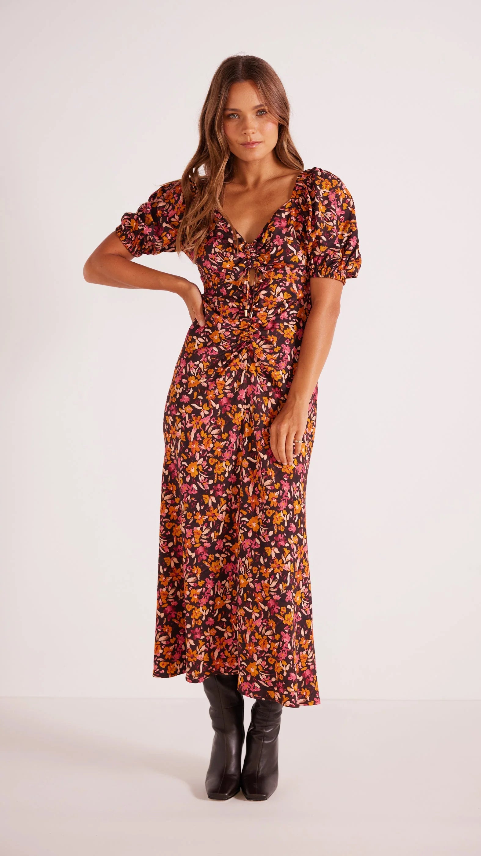 MINK PINK SORRENTO MIDI DRESS FLORAL