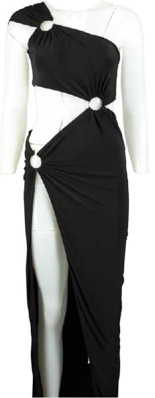 Misspap Black Recycled Slinky Ring Detail Maxi Dress UK 12 Fashionable Layered Maxi Dress Misspap Black Recycled Slinky Ring Detail Maxi Dress UK 12 Fashionable Layered Maxi Dress