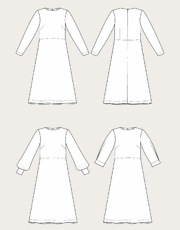 Multi-Sleeve Midi Dress Sewing Pattern, The Assembly Line