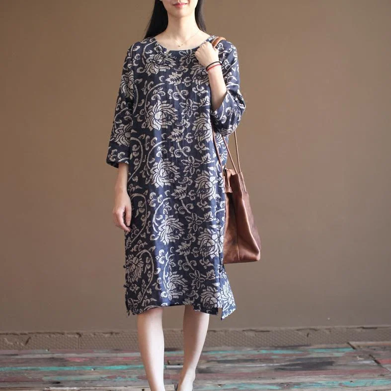 Navy floral cotton sundress plus size summer maxi dresses oversize caftan Elegant Lace-Up Maxi Dress Navy floral cotton sundress plus size summer maxi dresses oversize caftan Elegant Lace-Up Maxi Dress