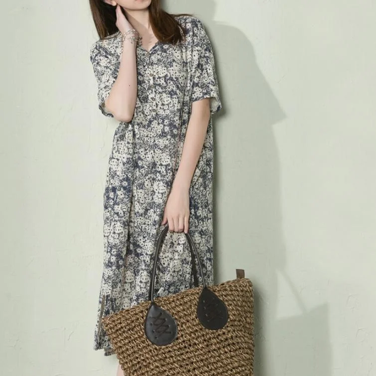 Navy Floral Linen Summer Maxi Dress Loose Long Sundress Casual Holiday Dresses ( Limited Stock) Trendy Fit-and-Flare Maxi Dress Navy Floral Linen Summer Maxi Dress Loose Long Sundress Casual Holiday Dresses ( Limited Stock) Trendy Fit-and-Flare Maxi Dress