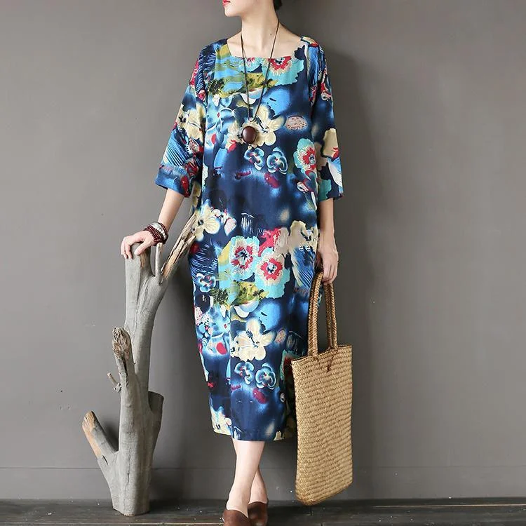 new blue prints casual linen maxi dress oversize casual o neck traveling dresses Elegant Maxi Dress with Pockets new blue prints casual linen maxi dress oversize casual o neck traveling dresses Elegant Maxi Dress with Pockets