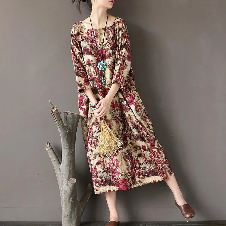 new fall beige prints linen dresses oversize casual square collar maxi dress Trendy Maxi Dress with Belt new fall beige prints linen dresses oversize casual square collar maxi dress Trendy Maxi Dress with Belt