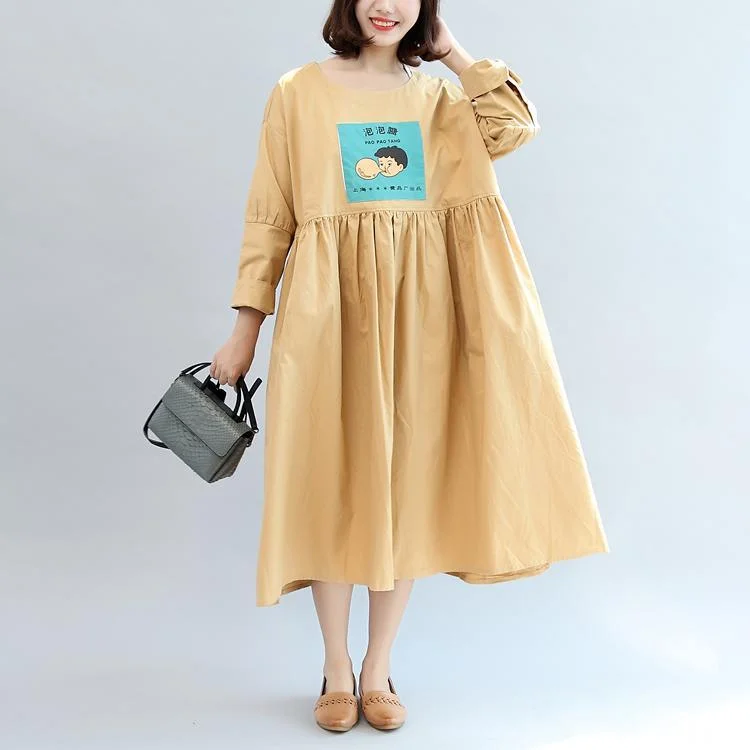 new khaki cartoon patchwork cotton maxi dresses oversize long sleeve women dress Cozy Spaghetti Strap Maxi Dress new khaki cartoon patchwork cotton maxi dresses oversize long sleeve women dress Cozy Spaghetti Strap Maxi Dress