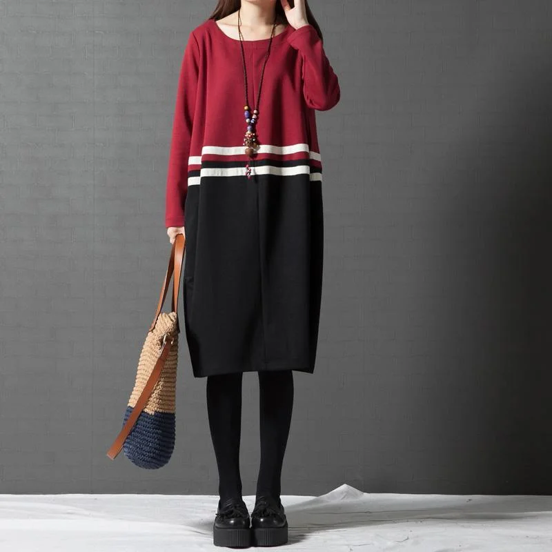 new red patchwork cotton sundress baggy loose casual striped dresses short sleeve maxi dress Chic Summer Maxi Dress new red patchwork cotton sundress baggy loose casual striped dresses short sleeve maxi dress Chic Summer Maxi Dress