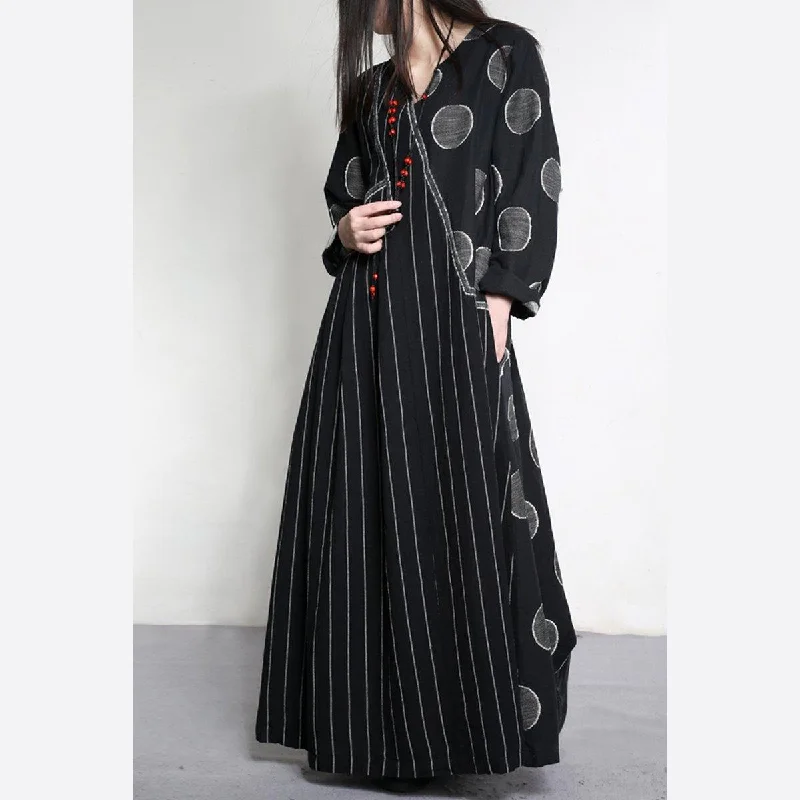 New Striped Patchwork Linen Dresses Plus Size Asymmetric Warm Maxi Dresses Trendy Button Front Maxi Dress New Striped Patchwork Linen Dresses Plus Size Asymmetric Warm Maxi Dresses Trendy Button Front Maxi Dress