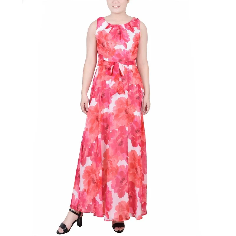 NY Collection Womens Petites Chiffon Printed Maxi Dress Casual Maxi Dress with Pockets NY Collection Womens Petites Chiffon Printed Maxi Dress Casual Maxi Dress with Pockets