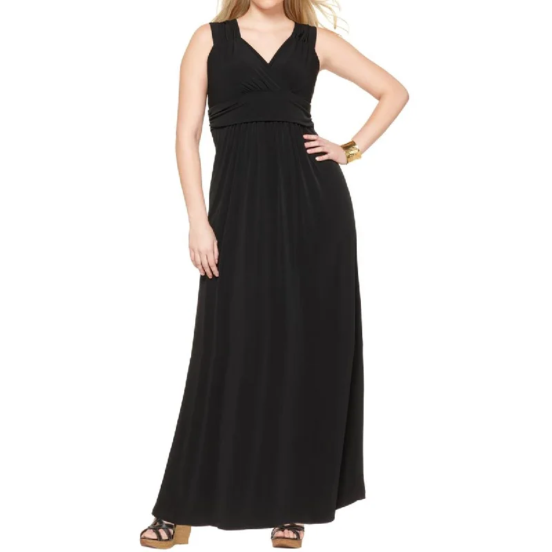 NY Collection Women's Plus Size Ruched Sleeveless Empire Maxi Dress Fashionable Off-Shoulder Maxi Dress NY Collection Women's Plus Size Ruched Sleeveless Empire Maxi Dress Fashionable Off-Shoulder Maxi Dress