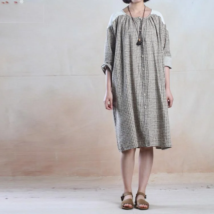 Oversize maxi dress summer grid cotton sundress loose fitting dress Classic Solid Maxi Dress Oversize maxi dress summer grid cotton sundress loose fitting dress Classic Solid Maxi Dress
