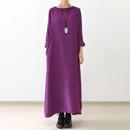 Purple silk dresses long sleeve maxi dress elegant fall winter dresses Cozy Cold-Shoulder Maxi Dress Purple silk dresses long sleeve maxi dress elegant fall winter dresses Cozy Cold-Shoulder Maxi Dress