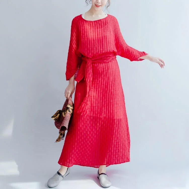Red Casual Drawstring Maxi Dress Oversize Sundress O Neck Elegant Linen Tulle Sundress Elegant Tiered Maxi Dress Red Casual Drawstring Maxi Dress Oversize Sundress O Neck Elegant Linen Tulle Sundress Elegant Tiered Maxi Dress