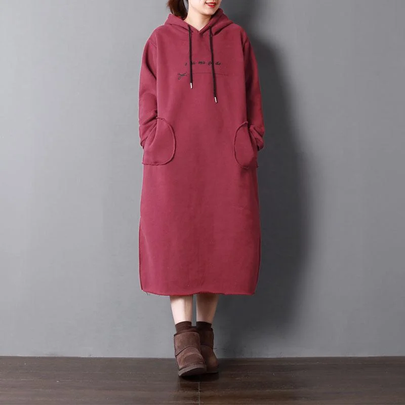 red spring dress oversize maxi dresses hooded drawstring cotton pockets dress Elegant Sleeveless Maxi Dress red spring dress oversize maxi dresses hooded drawstring cotton pockets dress Elegant Sleeveless Maxi Dress