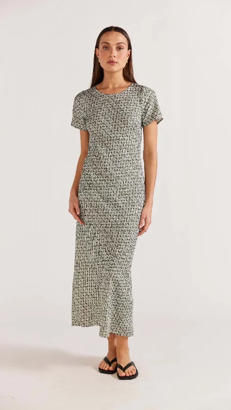 STAPLE THE LABEL CYPRUS BIAS MIDI DRESS SAGE