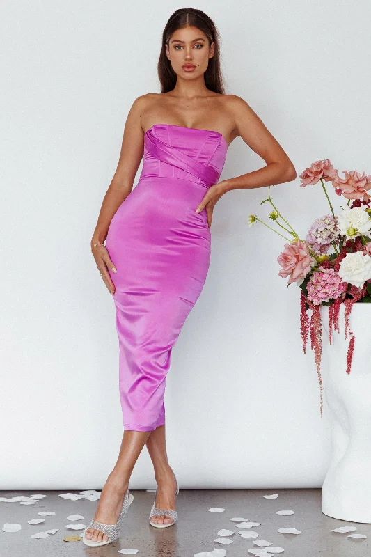 Still Mine Strapless Midi Dress Purple Trendy Shift Midi Dress
