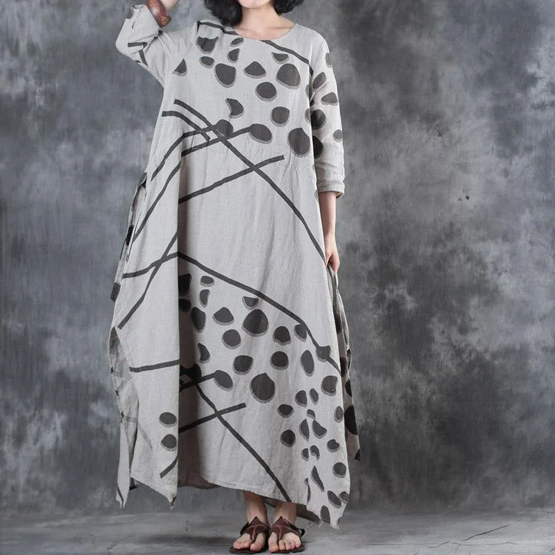 stylish beige prints natural linen dress oversized side open linen gown casual drawstring maxi dresses Cozy Knitted Maxi Dress stylish beige prints natural linen dress oversized side open linen gown casual drawstring maxi dresses Cozy Knitted Maxi Dress