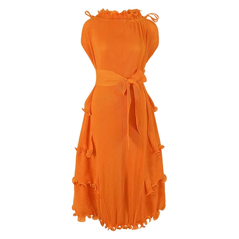 Unique Drawstring Ruffled Mock Neck Self Tie Belted Pleated Midi Dress Fashionable Pencil Midi Dress Unique Drawstring Ruffled Mock Neck Self Tie Belted Pleated Midi Dress Fashionable Pencil Midi Dress