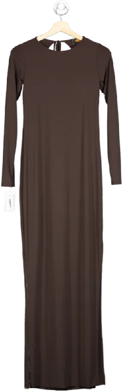 Urban Outfitters Brown ribbed jersey Maxi Dress SIZE M Trendy Off-Shoulder Ruffle Maxi Dress Urban Outfitters Brown ribbed jersey Maxi Dress SIZE M Trendy Off-Shoulder Ruffle Maxi Dress