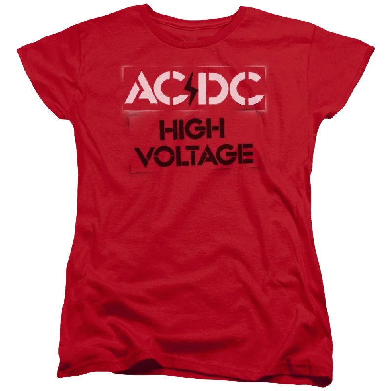 AC/DC High Voltage Stencil - Women's T-Shirt