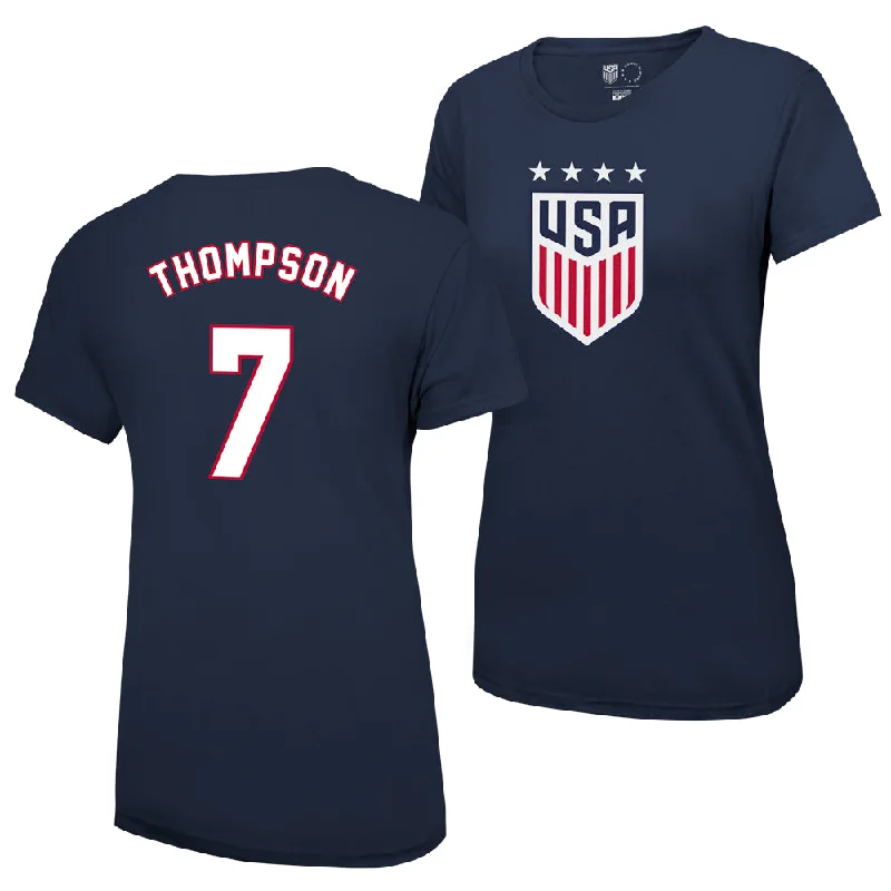Alyssa Thompson USWNT Women's 4 Star T-Shirt Front Pockets Side Pockets Patch Pockets