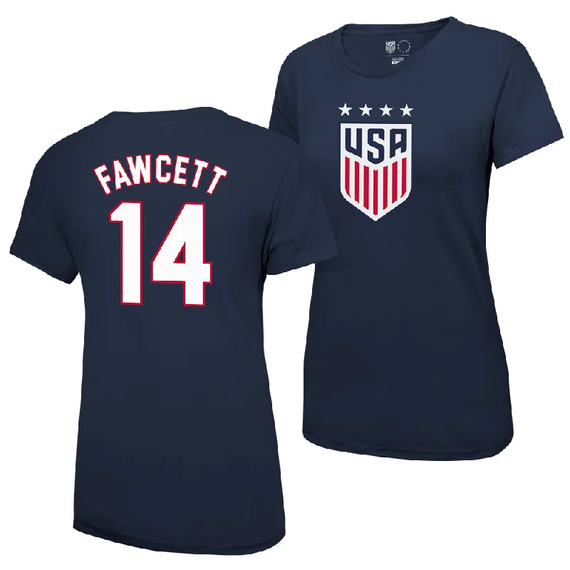 Joy Fawcett 1999 USWNT Women's 4 Star T-Shirt Zippered Front Buttoned Front Snap Front Joy Fawcett 1999 USWNT Women's 4 Star T-Shirt Zippered Front Buttoned Front Snap Front