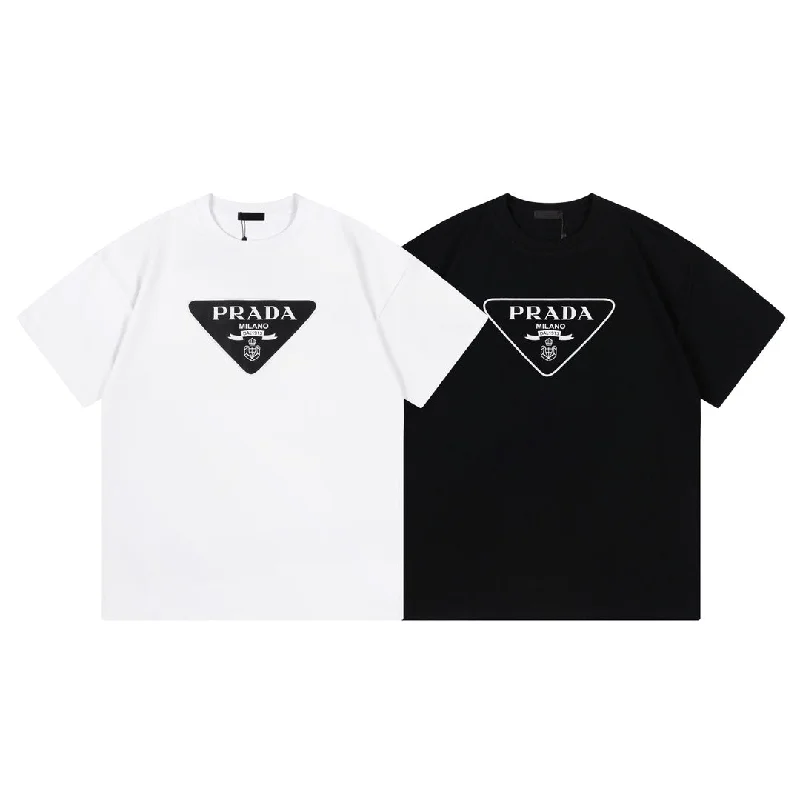 Digitally printed inverted triangle letter logo t-shirt