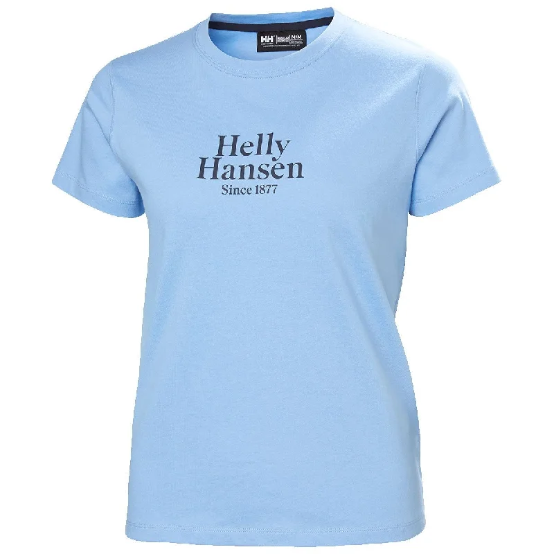 Core Graphic Tee - Blue Notch Collar Peter Pan Collar Cowl Neck