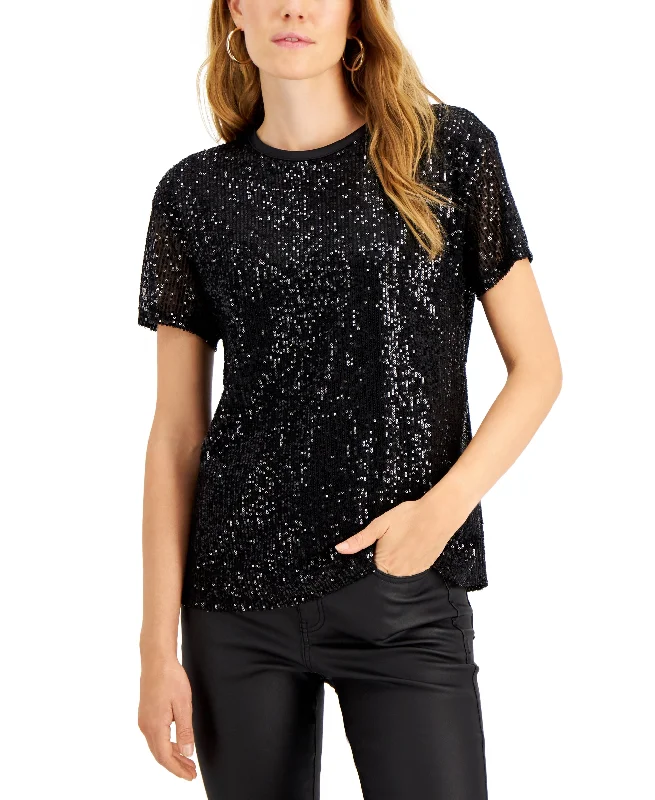 INC International Concepts Womens Sequin T-Shirt