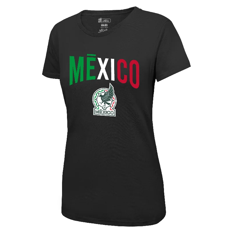 Mexico National Team Women's Statement T-Shirt Denim Fabric Leather Fabric Suede Fabric Mexico National Team Women's Statement T-Shirt Denim Fabric Leather Fabric Suede Fabric
