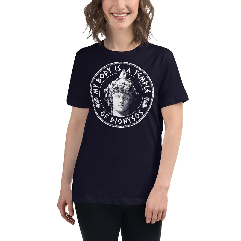 My Body Is A Temple Of Dionysos - Women's T-Shirt Front Pockets Side Pockets Patch Pockets My Body Is A Temple Of Dionysos - Women's T-Shirt Front Pockets Side Pockets Patch Pockets
