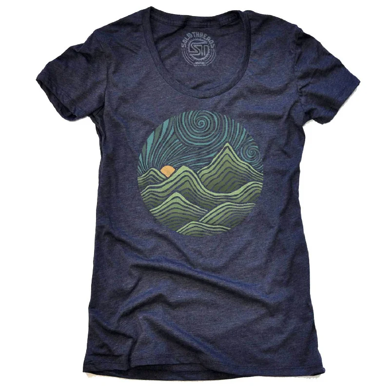 Women's Swirly Mountains T-shirt | Design by Dylan Fant