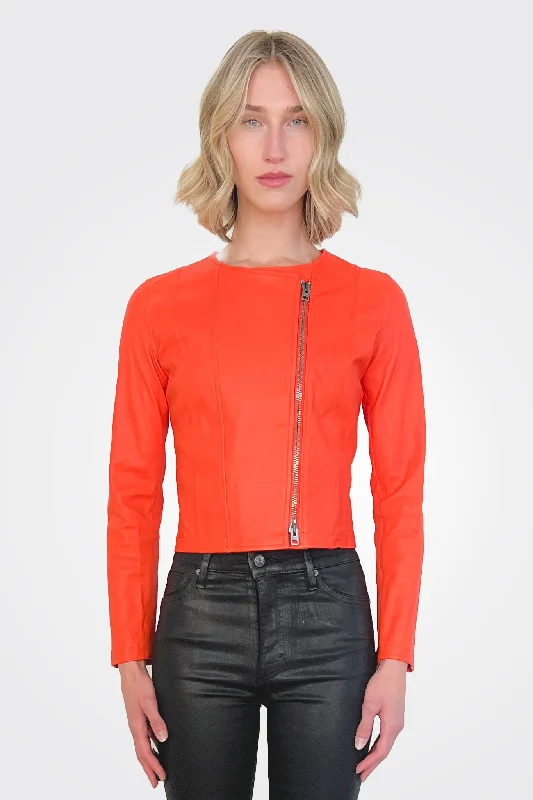 Anto Leather Jacket - Orange