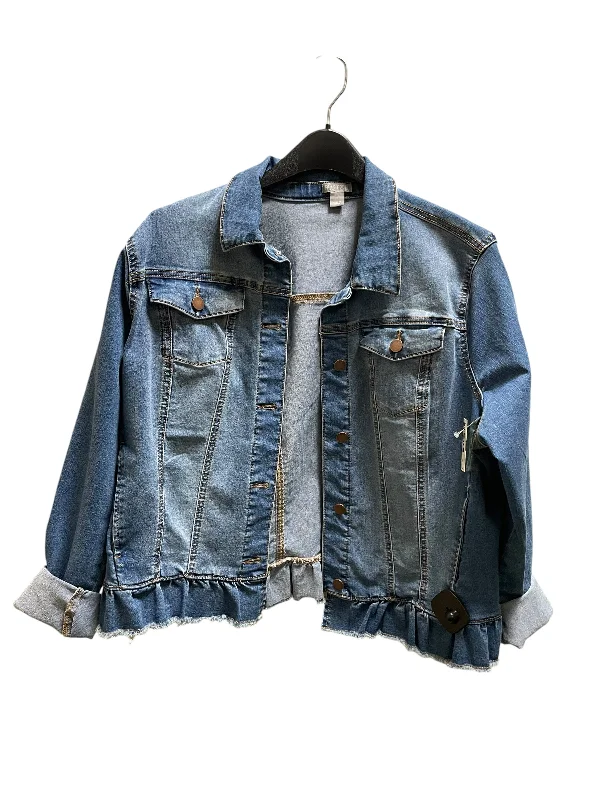 Jacket Denim By Falls Creek In Blue Denim, Size: 1x