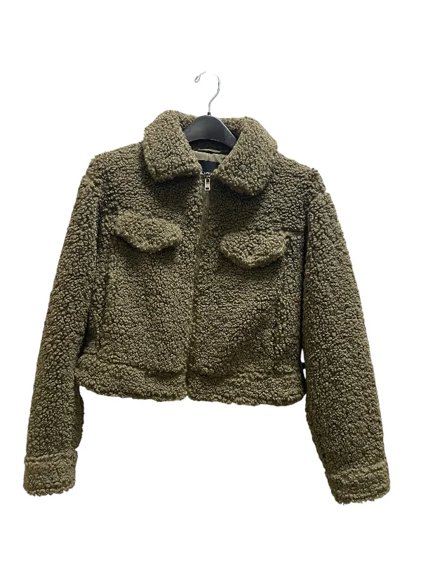 Jacket Faux Fur & Sherpa By Forever 21 In Green, Size: S