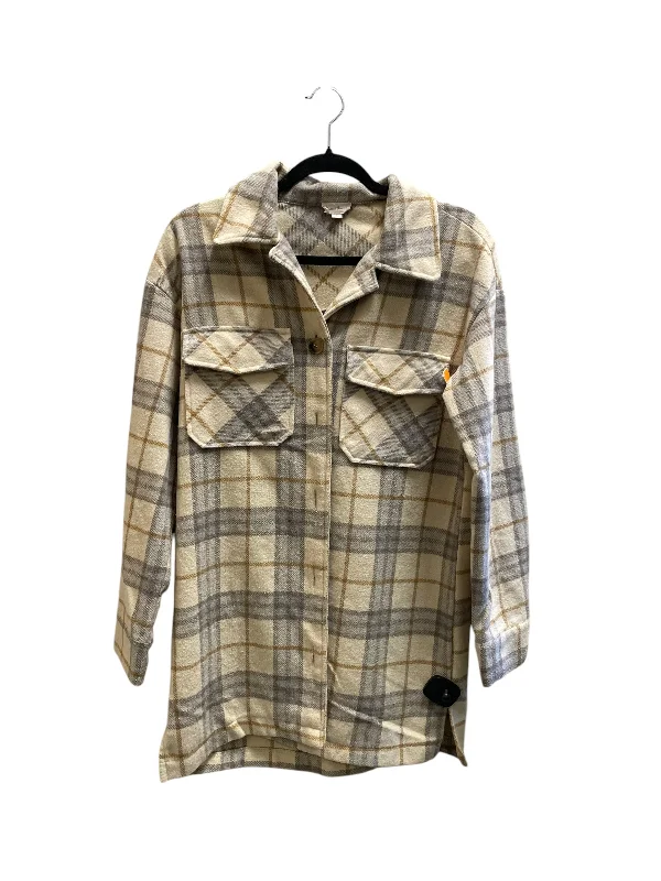 Jacket Fleece By Hem & Thread In Plaid Pattern, Size: S