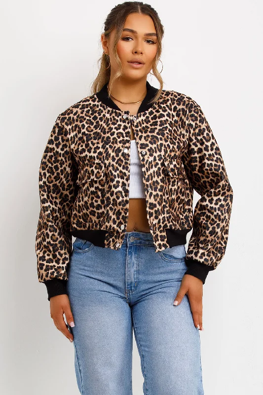 Leopard Print Bomber Jacket