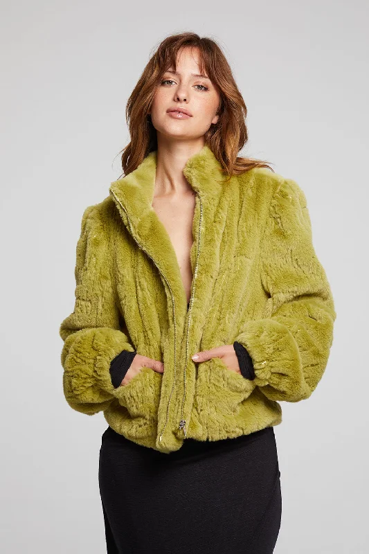 Puff Sleeve Green Olive Jacket