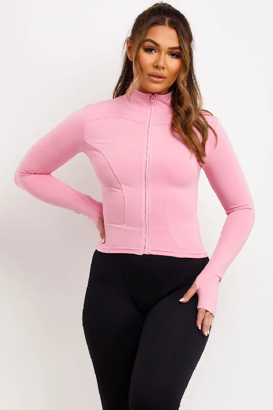 Sports Zip Up Jacket Pink