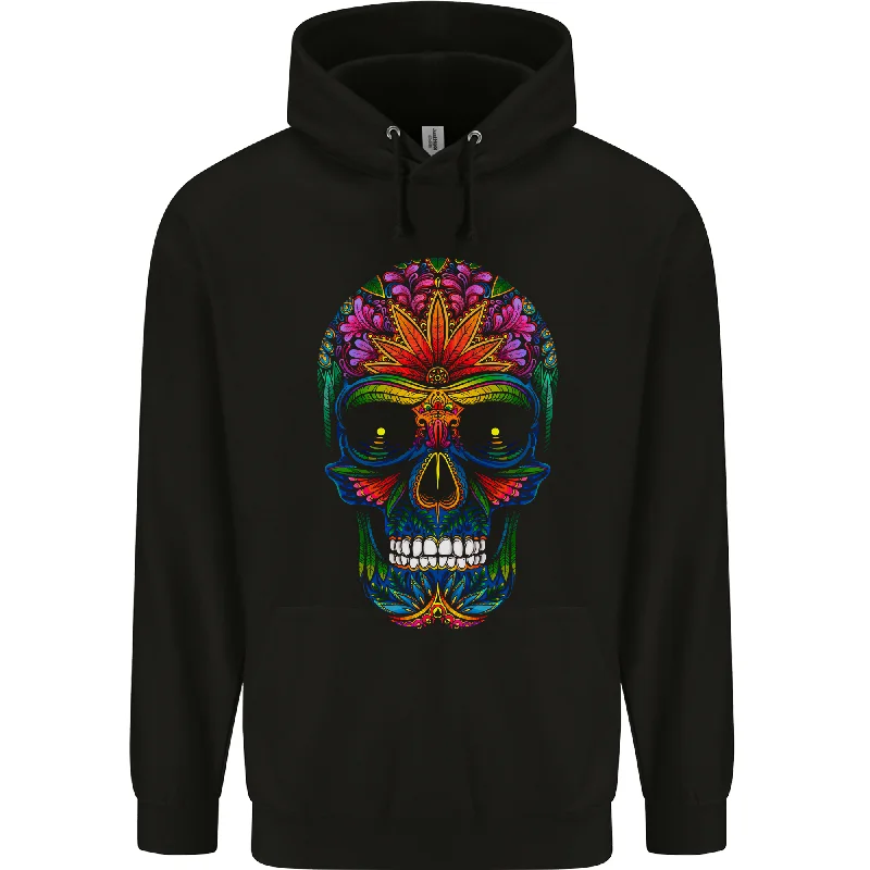 A Day of the Dead Sugar Skull Mens 80% Cotton Hoodie Hoodie with Hem Lace Feminine Delicate A Day of the Dead Sugar Skull Mens 80% Cotton Hoodie Hoodie with Hem Lace Feminine Delicate