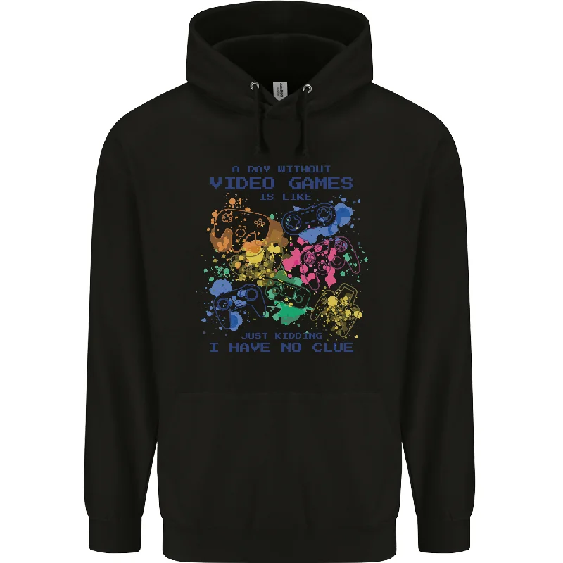A Day Without Video Games Mens 80% Cotton Hoodie Hoodie with Hem Applique Textured Unique A Day Without Video Games Mens 80% Cotton Hoodie Hoodie with Hem Applique Textured Unique