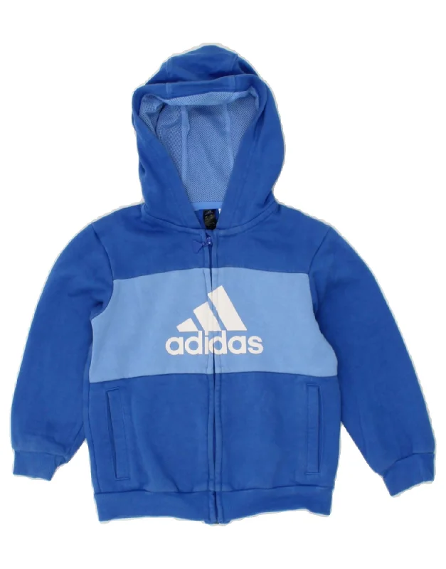 ADIDAS Boys Graphic Zip Hoodie Sweater 3-4 Years Blue Colourblock Cotton Hoodie with V-Neck Classic Versatile ADIDAS Boys Graphic Zip Hoodie Sweater 3-4 Years Blue Colourblock Cotton Hoodie with V-Neck Classic Versatile