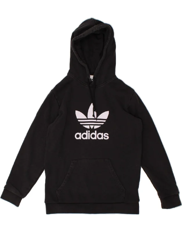 ADIDAS Mens Graphic Hoodie Jumper UK 14 Medium Black Cotton