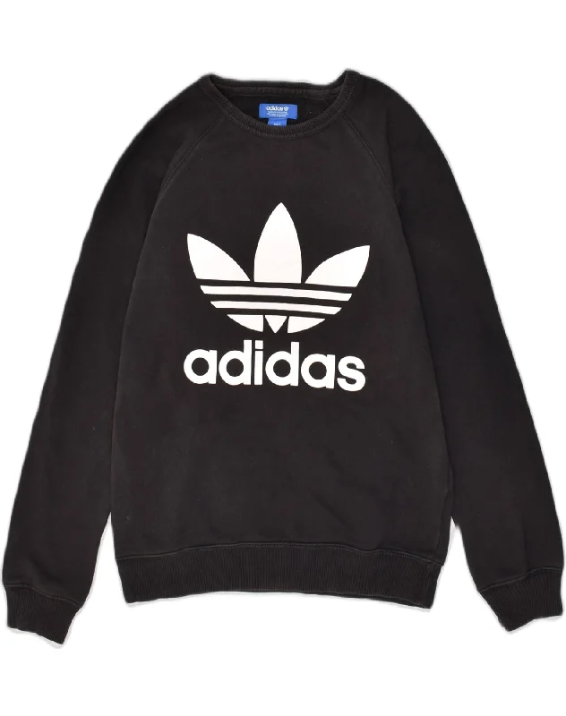 ADIDAS Mens Graphic Sweatshirt Jumper Small Black Cotton