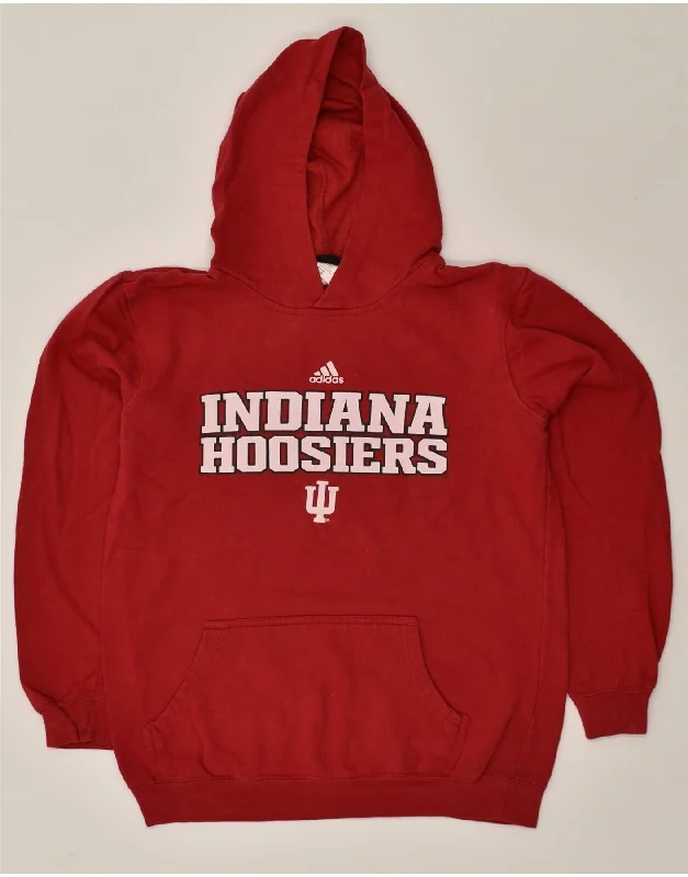 ADIDAS Womens Indiana Hoosiers Graphic Hoodie Jumper UK 18 XL Red Cotton